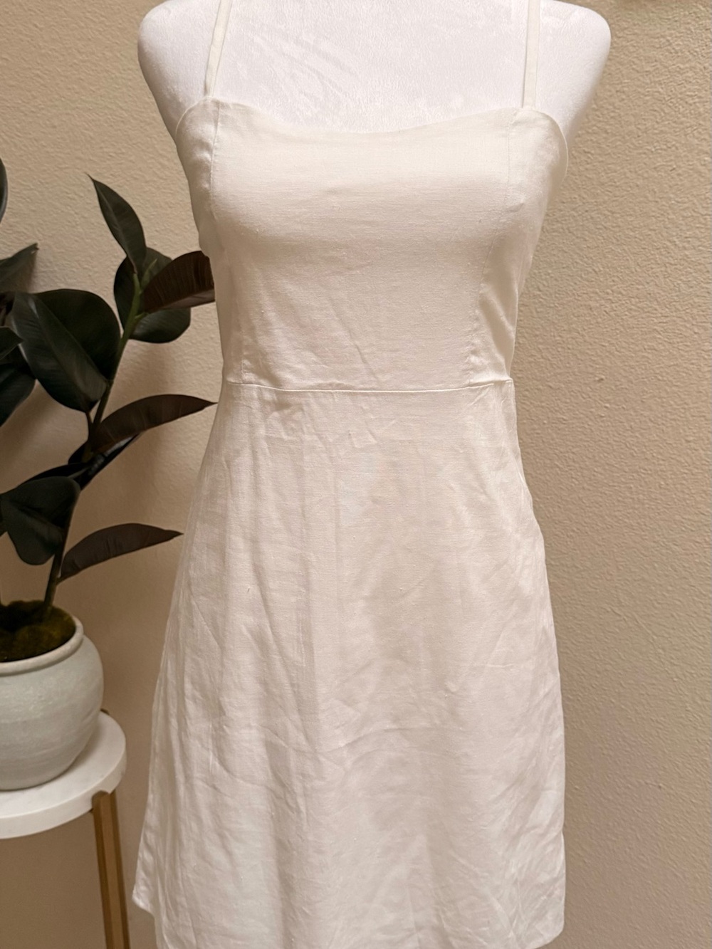 Brandy Melville White Spaghetti-Strap Dress